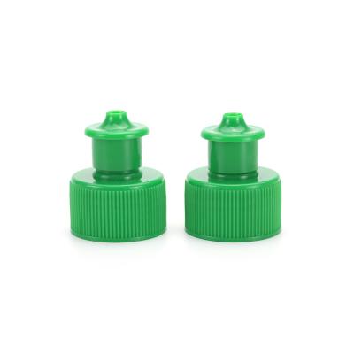 China Non Spill PP 410 Plastic Plastic Pull Push Cap 28 Capsule Dome Capsule Push Pull Cap for sale