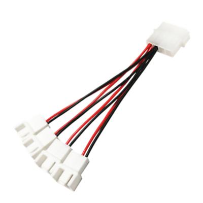 China Computer Big 1 To 4 To 4Pin/3Pin 12V Tinned Copper 4Pin D-Type To CPU Fan Cable Extension Cable 4 Way Interface for sale