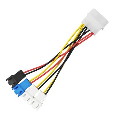 China Computer fan D port 5V 7V 12V Molex 4Pin 1 port Molex 4Pin 1 port turn 4 3Pin 4P 3rd party speed deceleration converter tinned copper line for sale