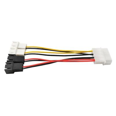 China Tinned Copper Molex 4Pin 4x To 3Pin Fan Converter Adapter Cable For Computer Fan Deceleration Adapter Cable 12V 5V Decompression Line for sale