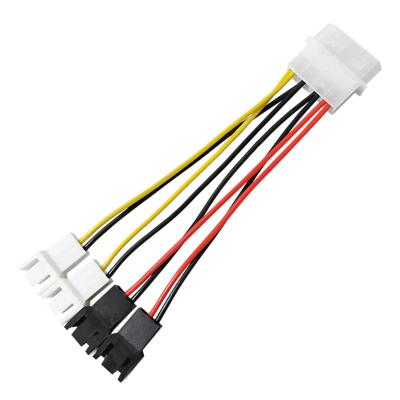 China 4 Pin To 3Pin Tinned Copper Lines 12V 5V IDE Molex Fan Extension Cord Adapter Power Cord Y Splitter Deceleration Line 1 to 4 for sale