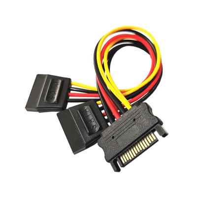 China SATA II 2 15 Hard Disk Drive Copper 15Pin SATA Male To Female Y Splitter High Quality 1 To 2 Pin Power HDD Extension Cable for sale