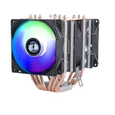 China QZ-920 CPU Tower Three Fans 4 HeatPipe Copper Pipes CPU Cooler Air Cooling Fan 1155 1200 1366 Mute Desktop PC AMD 1151 for sale