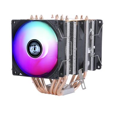 China QZ-920 Processor Fans 4 Three Heat Pipe Copper Pipes CPU Cooler Air Cooling Fan 3/4 Pin Mute Desktop PC 1151 1155 1200 AMD Double Towers for sale