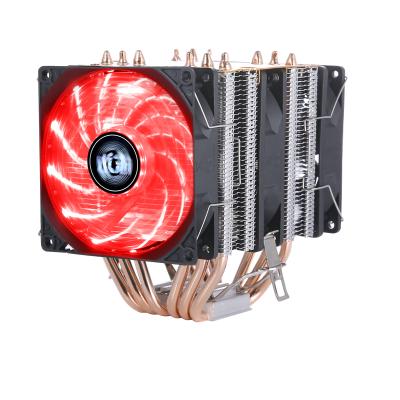 China QZ-920 4 Processor Heat Pipe Tower Three Fans Double Copper Pipes AMD Desktop CPU Cooler Air Cooling Fan 3/4 Pin Mute 1151 1155 1366 for sale