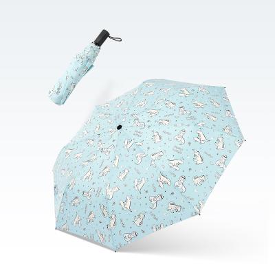 China Outlook New Design 3 Cute Pongee Kids Dinosaur Pattern Discoloration Times Umbrella for sale