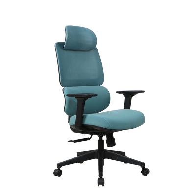 China Fashion Sky Blue Aluminum Executive Chair Rotation Hot Selling Large Luxury for sale