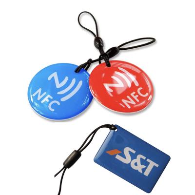 China Waterproof / Weatherproof Customized RFID Smart Epoxy tag Rewritable Proximity EM ID or Copier 13.56Mhz M1 Keytags for sale