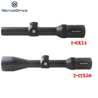 China High Quality Aluminum Optics 1-6x24 2-12x50 Vector Aircraft T6 Greade Tactical 6061 Rifle Scope With Center Dot Illumination Hunting Riflescope for sale