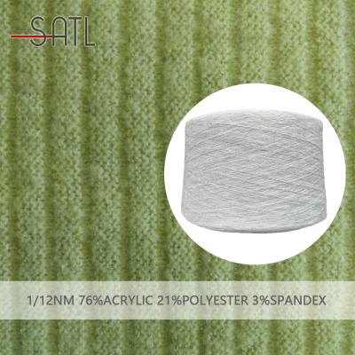 China Yarn Blend/Fancy Solid 1/12nm 76%Acrylic 21%Polyester 3%Spandex Brush Cheap Knitting Yarn For Sweater for sale