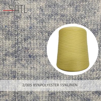 China Anti-bacteria Best Service 2/30s 85%Polyester 15%Linen Blended High Tensile Hot Sale Yarn for sale