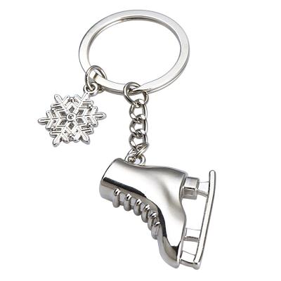 China Promotion Gift Souvenir Ice Skate Key Chain Pendant For Winter Snow Games Skate Ring Key Metal Key Chain Skiing Hobby Gift Custom for sale