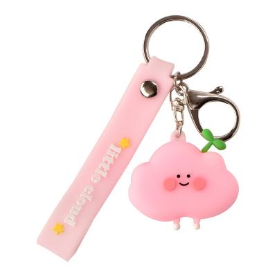 China Wholesale Cute Cartoon Cloud Rubber Key Chain Key Chain For Women Car Bag Accessories Key Ring for sale