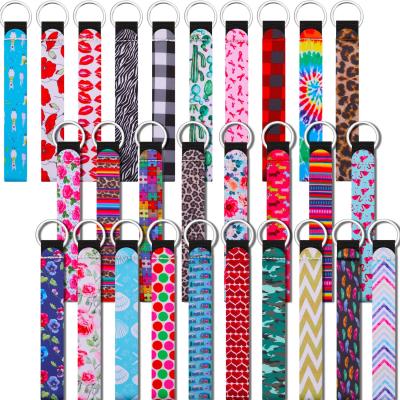 China New Fashion Wrist Hand Lanyard Key Wrist Strap Keychain Neoprene Eco-Friendly Chain Bracelet Key Chain For Women Girls for sale