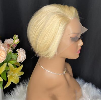 China Hot Sale 613 Straight Short Straight Pixie Cut 13x1 Lace Front Hair Wig for sale