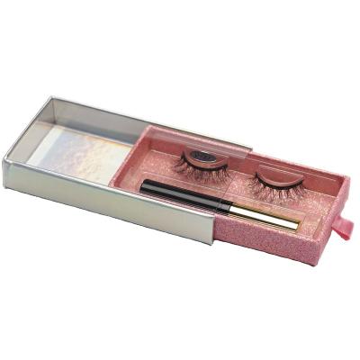 China Natural Popular Same Long Magnetic Mink Eyelashes With Free Packing Box Eyeliner for sale