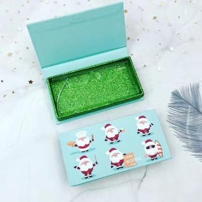 China Newest Design 3D Christmas Lashes Gift Case 5D Eyelash Christmas Red Packaging Boxes C-18 for sale