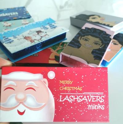 China Christmas natural wholesale long eyelash custom packaging eyelash with custom logo eyelash packaging boxes packaging for sale