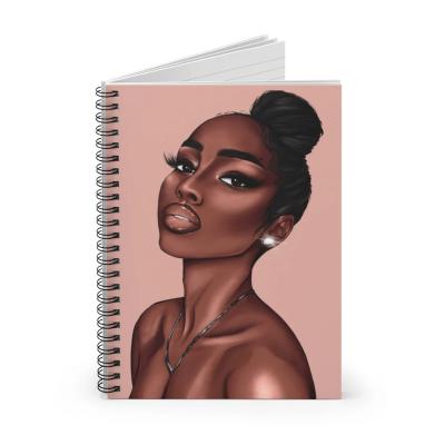 China Melanin Spiral Beauty Ordered Line Black Shopping Lists School Notes Poems Notebook for sale