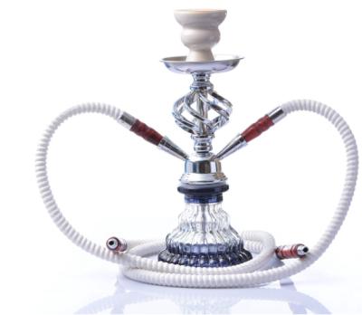 China Double Hose Reusable Custom Arabic Hookah Set Glass Base Hookah For Business Gifts Or Parties for sale