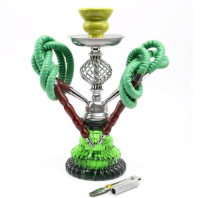 China Reusable Hookah Set Small Glass Water Pipe Single Pipe And Double Pyramid Portable Custom Unique Design Style for sale