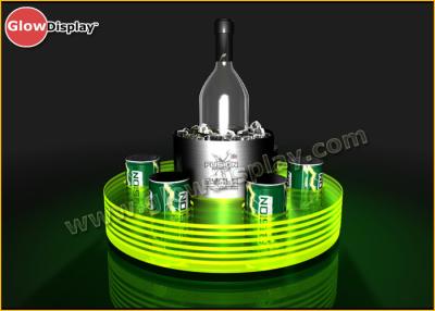 China Round LED Acrylic Bucket & Bottles Service Tray for Bar and Hotel for sale