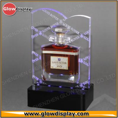 China Classic Black Transparent Acrylic Liquor Bottle Display with Logo Silk Printing for sale