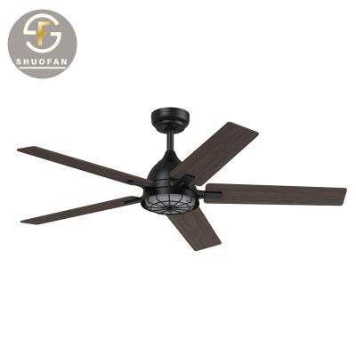 China With 13W Plywood LED Light Home Air Conditioning 5 Blade Home Decoration Lamp Fan Modern Smart Ceiling Fan for sale