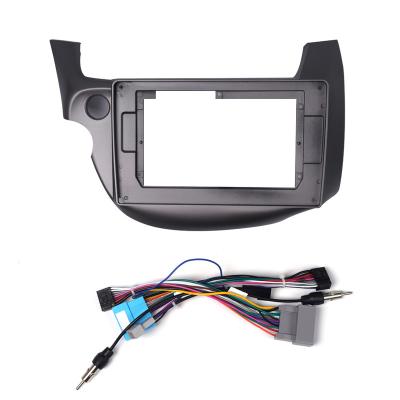 China Car Interior GPS Navigation Panel For Honda Fit 2007-2014 10 Inch Screen 2 Din Android Dash Stereo Panel Frame Radio Fascias for sale