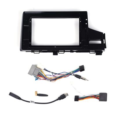 China Car Interior GPS Navigation Panel For Honda Fit 2014-2017 10 Inch Screen 2 Din Android Dash Stereo Panel Frame Radio Fascias for sale