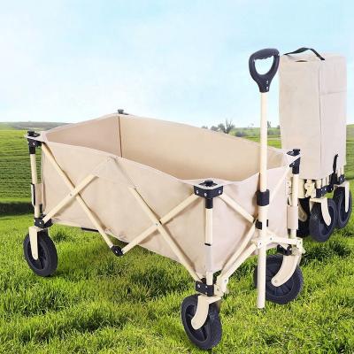 China Multi Functional Collapsible Beach Wagon Trolley Four Wheel Outdoor Camping Wagon Cart for sale