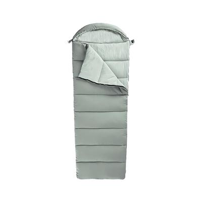 China 3 Season Single Semi Rectangular Camping Sleeping Bags Packable Gray Camping Bag With Hood for sale