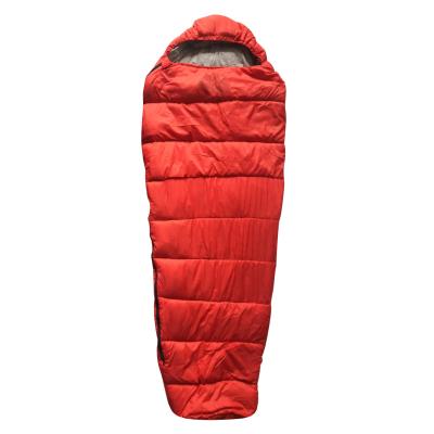 China Red Adult Mummy Camping Sleeping Bags Ultralight Sleeping Bag With Fine Grid Fabric for sale