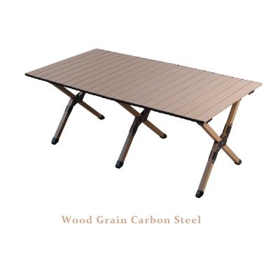 Chine Table à café pliable pour camping légère à roulement 6,70 kg Table pliante en bois de grain de couleur métallique à vendre