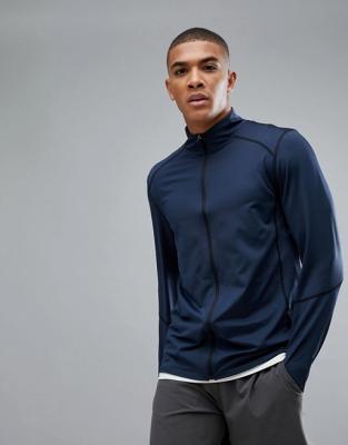 China 2018 Antibacterial Wholesale Men Zipper Front Raglan Sleeve Sports Gym Wear Outdoor Running Jackets for sale