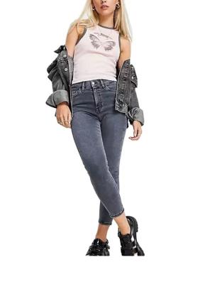 China QUICK DRY 2021 custom women's high waist ankle jeans washed skinny jeans ladies casual all-match jeans for sale