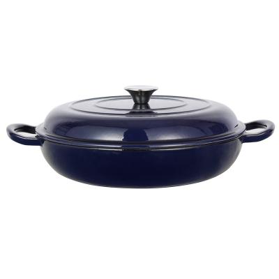 China Easily Assembled 16 Inch Cast Iron Non Stick Shallow Enamel Cassers for sale