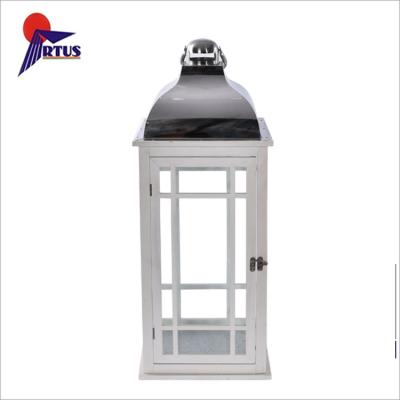 China Wholesale White Antique Steel Rectangle Light Wedding Decoration Roof Wooden Sconces for sale