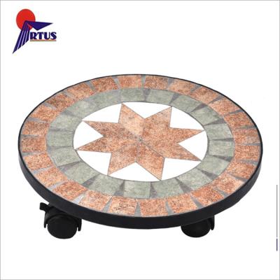 China Round Indoor Flower Pot Mosaic Table China Plant Garden Decoration Metal Mosaic Plant Pot for sale