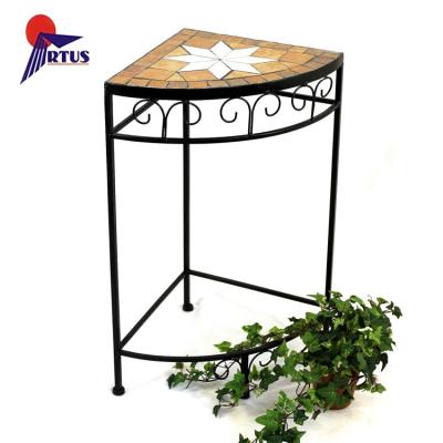 China High Quality Custom Made Fashion Mosaic Table Garden Corner Planter Flower Stool Durable Outdoor Metal Plant Stand for sale