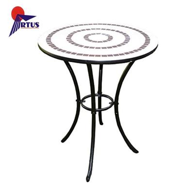 China Mosaic Table Outdoor Foldable Mosaic Bistros Furniture Good Quality Garden Ceramic Dining Table for sale