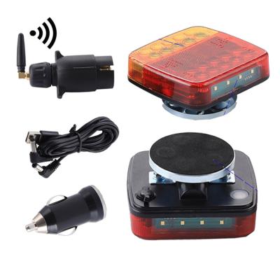 China Used Magnetic Trailer Truck Tail 12V Turn Indicator License Plate Led Wireless Trailer Lights for sale