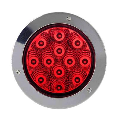 China Tail Signal Light SAE 4 Inch 12V/24V UV Round Led Truck And Trailer Truck Lights for sale