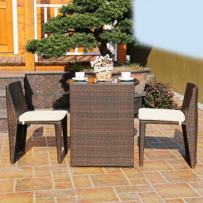 China New Patio Indoor Outdoor Wicker Patio Furniture Rattan Table Chair Rattan Wicker Table Chair Set Garden Treasures Patio Furniture Manufacture for sale