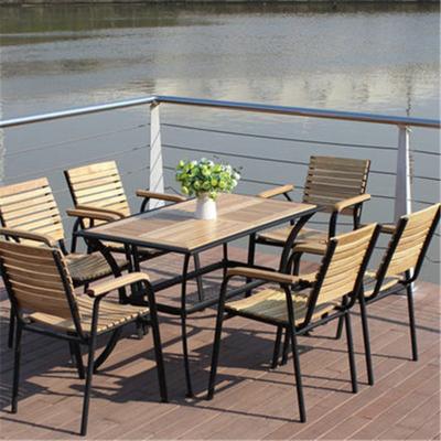 China Best quality bamboo table bbq set cafe leisure garden outdoor patio table and chair set office bamboo chair set dining dining room use for sale