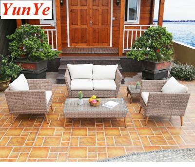 China Modern Combination Outdoor Outdoor Sunscreen Rattan Seat Balcony Rattan Chair Sofa Furniture Waterproof Rattan Furniture for sale