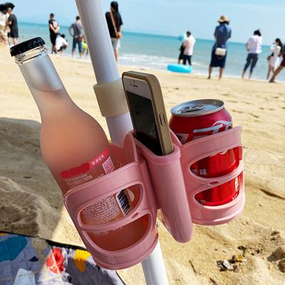 China Minimalist Outdoor Beach Cup Holder Sand Sun Umbrella Tube Holder with Mobile Phone Miniature Race Car Wheelchair Chair Coffee Tea Drinks Cup Holder for sale