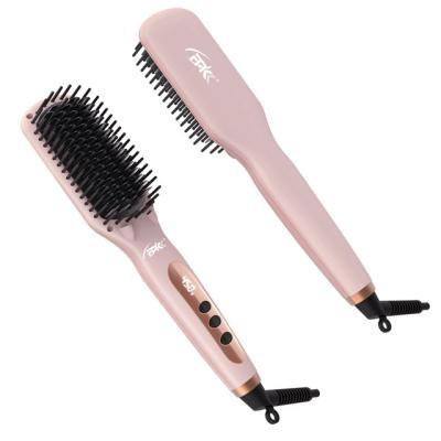 China Dongguan FMK Disposable Hot Selling Electric Hair Straightener Brush With Negative Ions No Damage Worrying Hair Equipment for sale