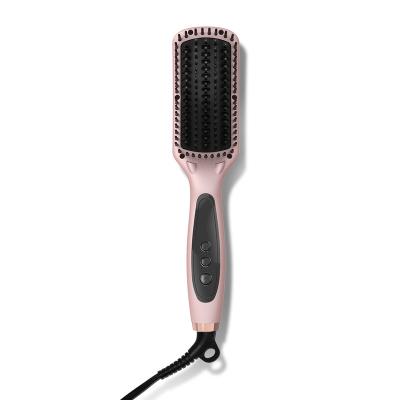 China New Outdoor Convenient Hair Straightening Brush PTC Heater Massage Comb Portable Ionic Brush Electric Hair Brush Ionic Metal Hot for sale