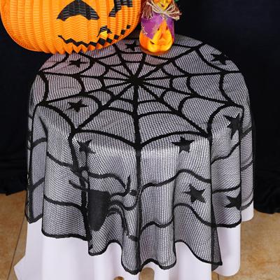 China Halloween black Halloween spider web the 40 inch round tablecloth for exterior Halloween part decorations for sale